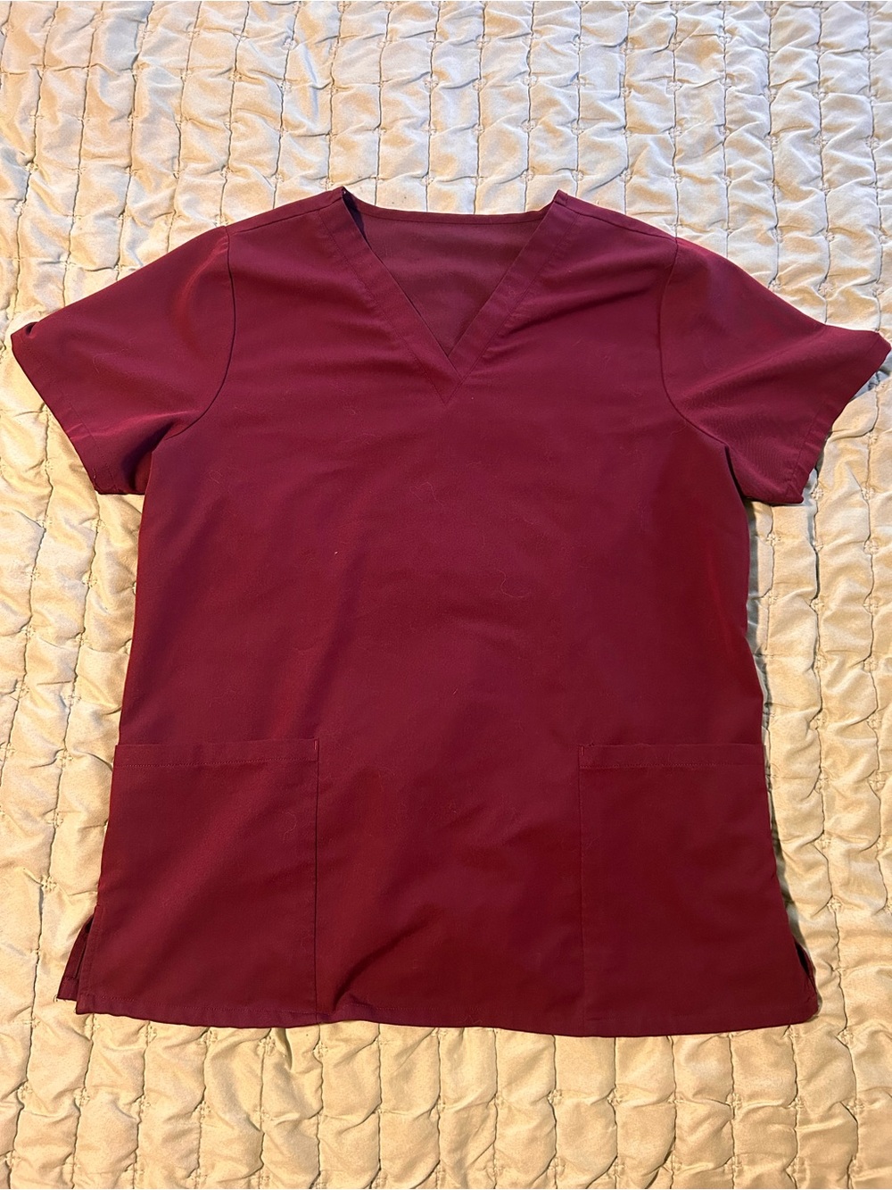 Wine red scrub top